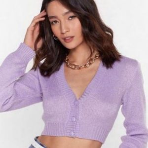 Nasty gal light purple short sweater
